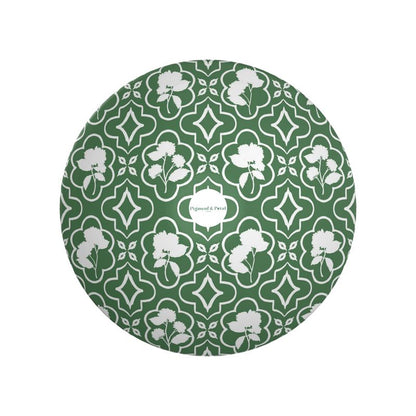 Shadow Garden Trellis Decorative Bowl in Tennis Grass Green Bottom View