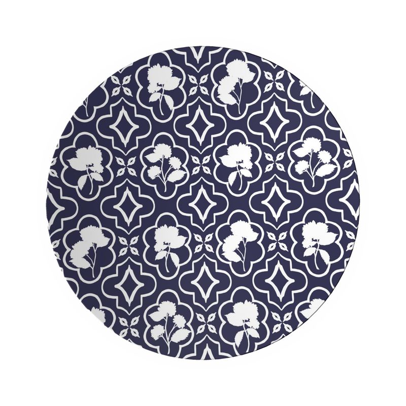 Shadow Garden Trellis Decorative Bowl in Twilight Navy Top View