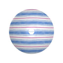 Back view Cloudless Sky Blue and Peony Pink Painted Stripe Ornamental Bowl