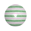 Back view of Tennis Grass Green and Peony Pink Painted Stripe Ornamental Bowl