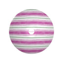Back view of Peony Pink and Tennis Grass Green Painted Stripe Ornamental Bowl