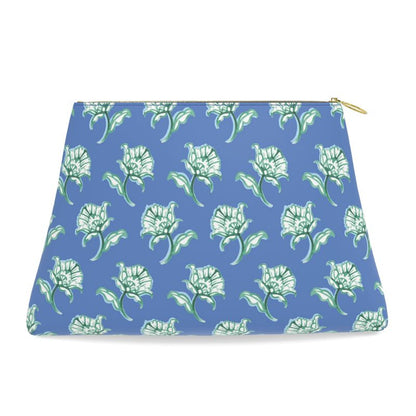 Watercolor Woodblock Leather Clutch