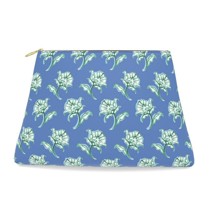 Watercolor Woodblock Leather Clutch