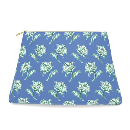 Watercolor Woodblock Leather Clutch