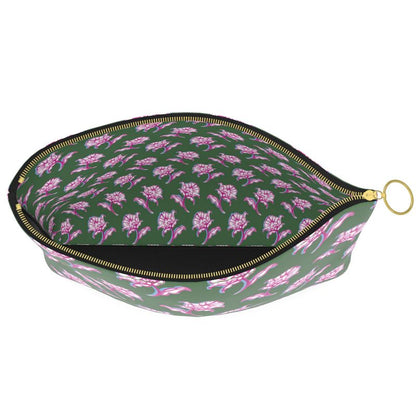 Watercolor Woodblock Leather Clutch
