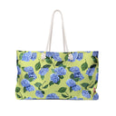 Hydrangea patterned Beach Weekender Bag Profile View