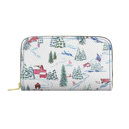 Ski Chalet Leather Zip Wallet