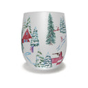 Ski Chalet Crystal Wine Glass