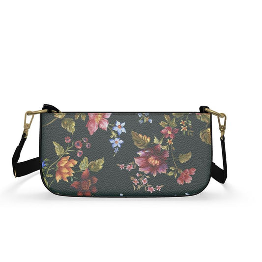 Midnight Bloom Zip Leather Crossbody