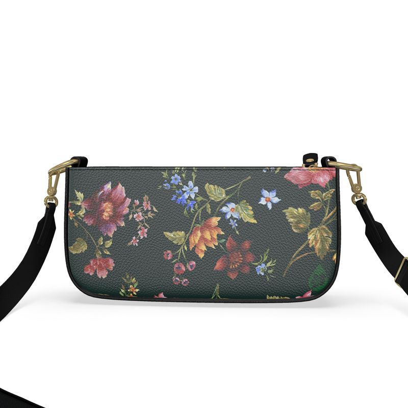 Midnight Bloom Zip Leather Crossbody
