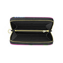 Hydrangea Patterned Leather Zip Wallet