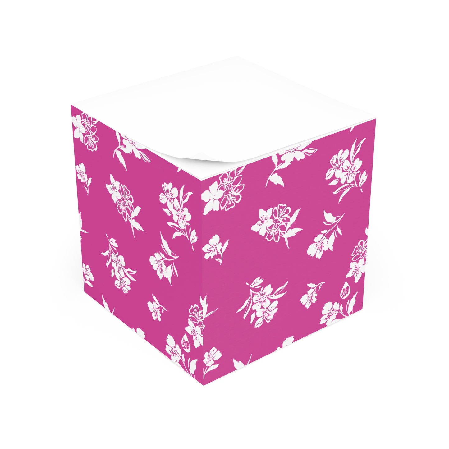 Inky Floral Note Cube