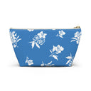 Front View Inky Floral TBottom Pouch in Cloudless