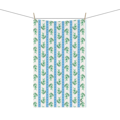 Woodblock Striped Kitchen Towel