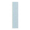 Watercolor Woodblock Striped Patterned Table Runner 16x72 in Cloudless and Tennis Grass
