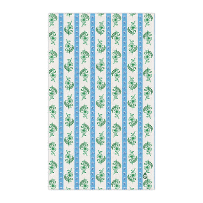 Woodblock Striped Kitchen Towel