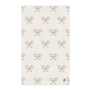 Front flat view of Grass courts kitchen towel in Tennis Grass Green Racquets
