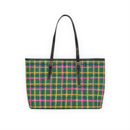 Alpine Plaid Vegan Leather Shoulder Bag