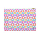 Painted Geo Flat Travel Pouch Back View in Multi Colored Warm Tones