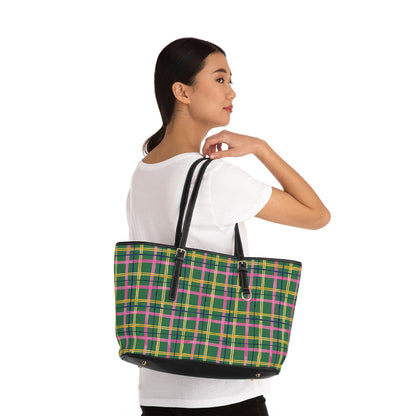 Alpine Plaid Vegan Leather Shoulder Bag