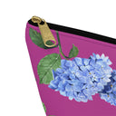 Close up image of Hydrangea tbottom pouch zipper in black