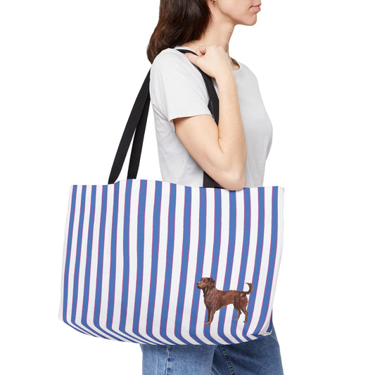 GOOD DOG Prep Stripe Weekender Tote Bag