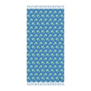 Front View Flat of Watercolor Woodblock Beach Towel in Cloudless Color Option