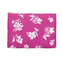 Back View Small of Inky Floral Zip Pouch in Peony Pink