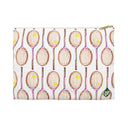 Back Flat View Topspin Flat Zip Pouch Peony Pink Color Choice