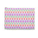 Painted Geo Flat Travel Pouch Front View in Multi Colored Warm Tones