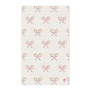 front flat view of Grass courts kitchen towel  in Peony Pink Racquets