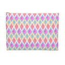 Painted Geo Flat Travel Pouch Front View in Multi Colored Warm Tones size Large