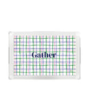 Painterly Plaid Lucite Serving Tray