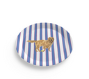 Melamine plate with Good Dog Illustration on Prep Stripe Pattern