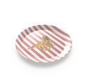 Melamine plate with Good Dog Illustration on Prep Stripe Pattern