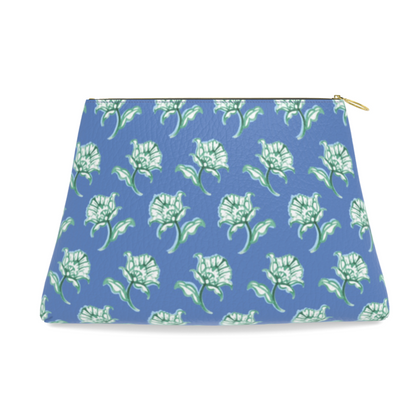 Watercolor Woodblock Leather Clutch