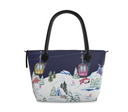 Ski Chalet Leather Tote Handbag