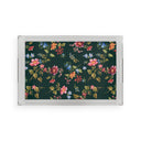 Midnight Bloom Floral patterned tray with acrylic frame on a white background