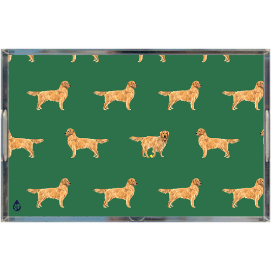 Good Dog 11x17 Tennis Grass Green Lucite Tray