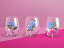 Botanical Hydrangea Stemless Wine Glass
