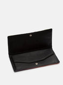Bespoke Hydrangea Patterned Nappa Leather Travel Wallet Internal Wallet View in Black leather